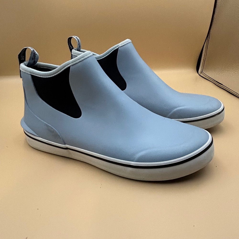 Hush Puppies WorryFree Rain Boots Light Blue Ankle Rubber HW06730-427 Womens 10